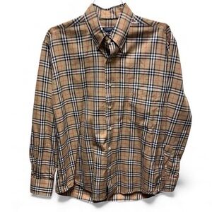 BURBERRY Men's Cotton Nova Plaid Check Button Down Shirt Made in USA Size Medium